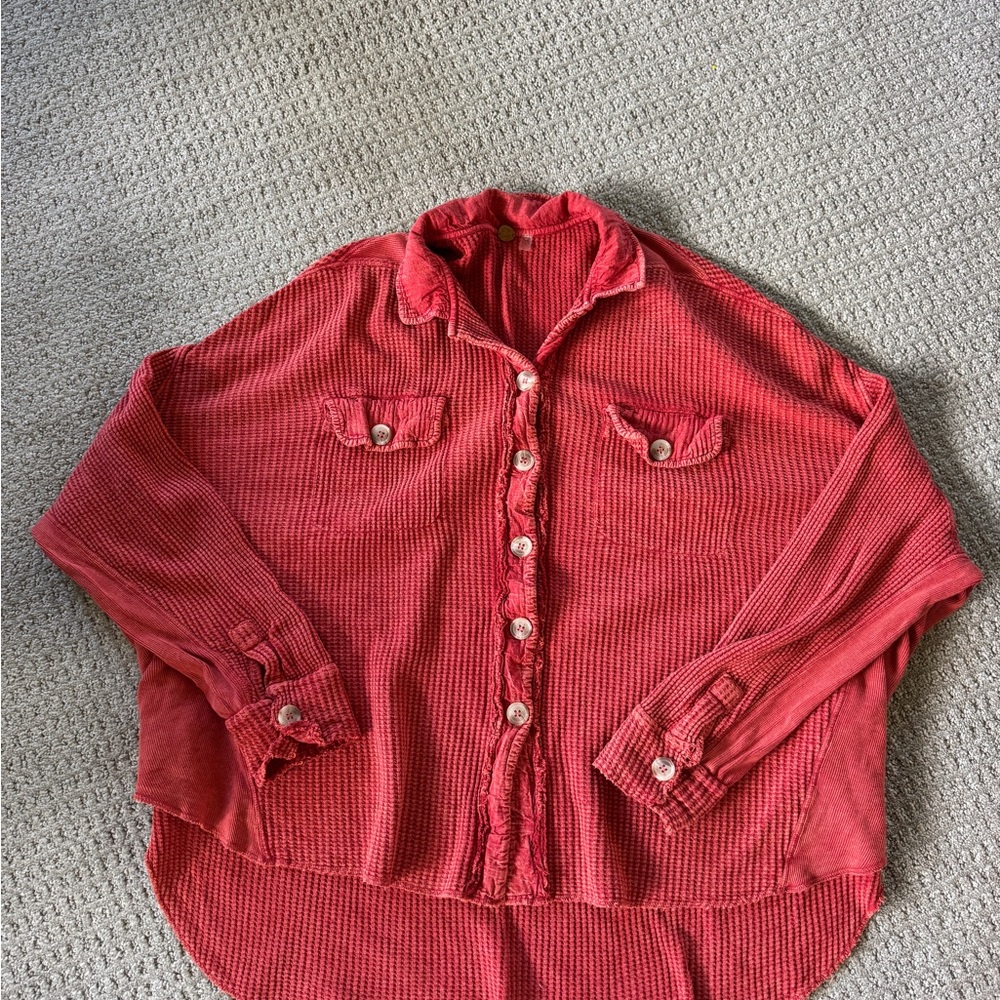 Free People Waffle Shacket